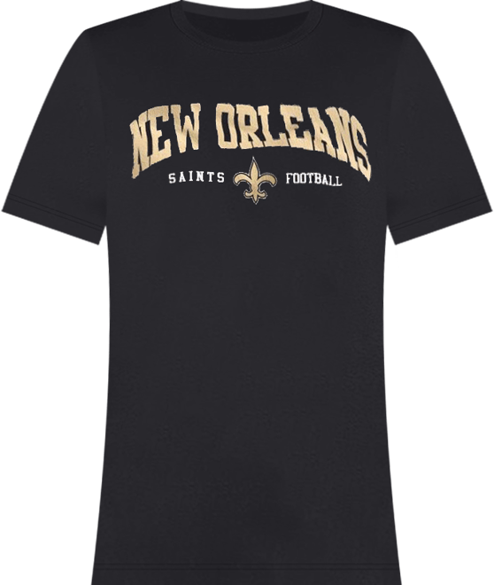 Women's Black New Orleans Saints Super-Slim Lightweight Winning Crew T-Shirt
