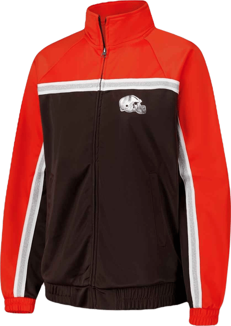 Women's Brown Cleveland Browns Post Game Full-Zip Track Jacket