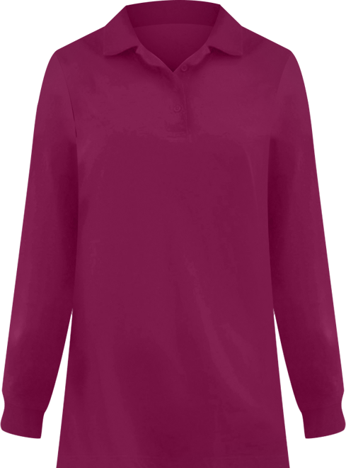 Plus Size Long-Sleeve Polo Shirt