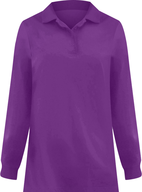 Plus Size Long-Sleeve Polo Shirt