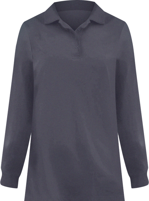 Plus Size Long-Sleeve Polo Shirt