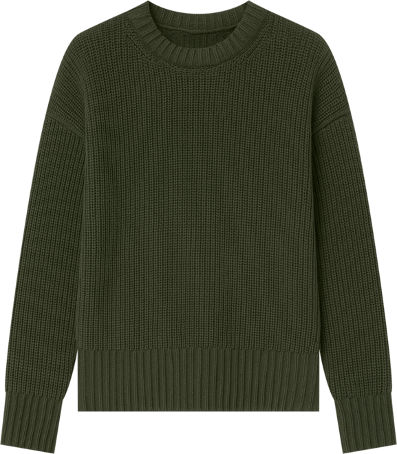Hunter Green Cotton Cliff Crewneck Sweater