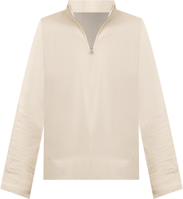 Textured Knit Quarter Zip - Snow Grey Heather | Faherty Brand