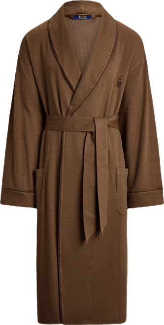 Men's Jacquard-Knit Herringbone Robe