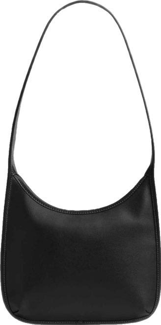 Small Leather Curve Zip Shoulder Bag