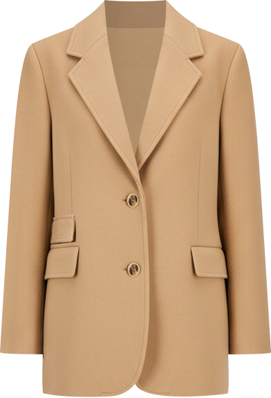 Women's Notched-Collar Two-Button Blazer Coat