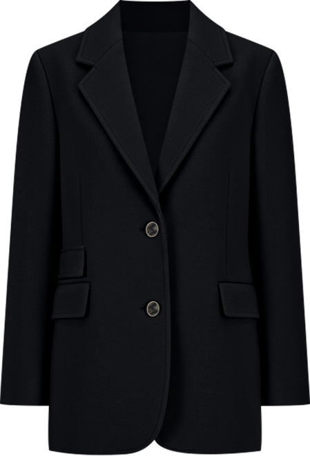 Women's Notched-Collar Two-Button Blazer Coat