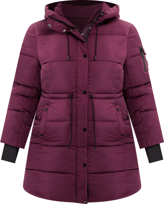 Plus Size Hooded Anorak Puffer Coat