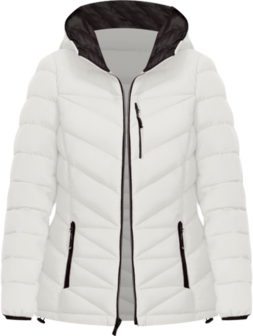 Women's Hooded Zip-Front Puffer Coat