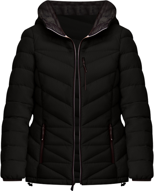 Women's Hooded Zip-Front Puffer Coat