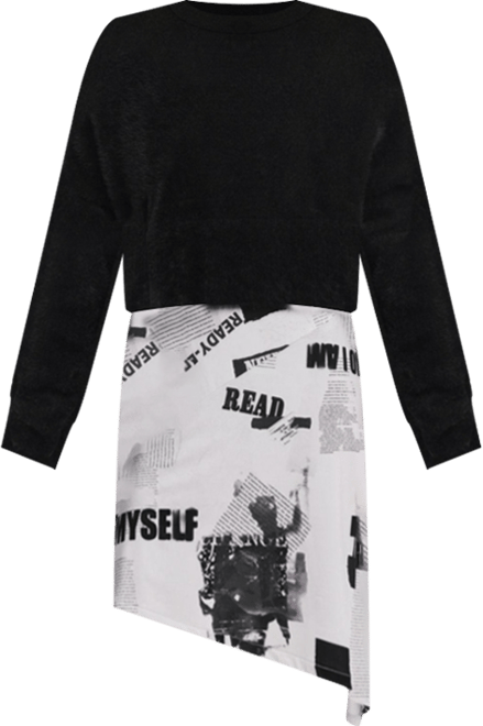 Women's 2-in-1 newspaper dress