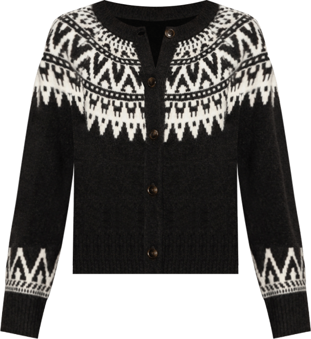 Women's Fairisle Crew Neck Cardigan Sweater