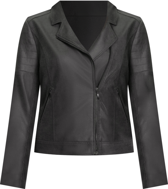 Women's Coated Biker Jacket