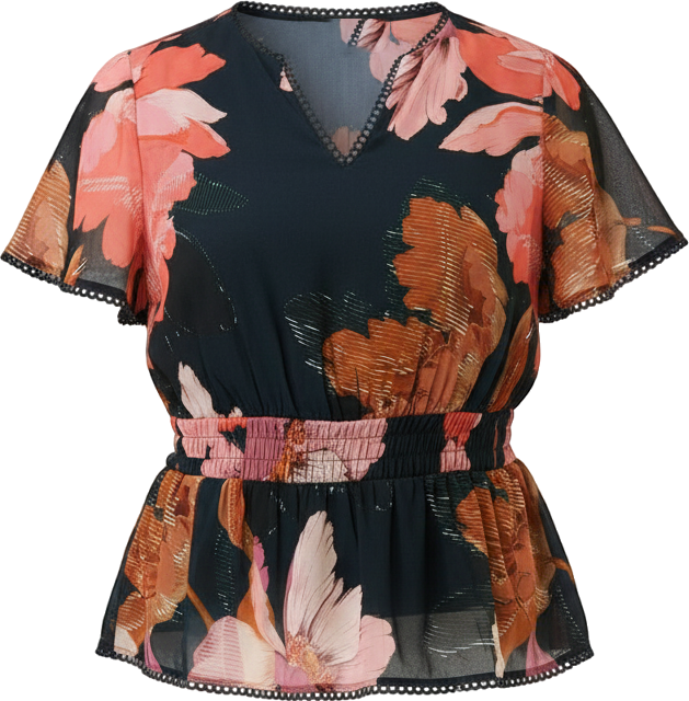 Plus Size Elena Waisted Top