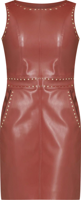 Women's Faux Leather Stud Seam Dress