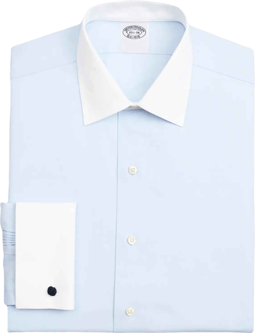 Men's Stretch Supima Cotton Non-Iron Pinpoint Oxford Ainsley Collar Dress  Shirt