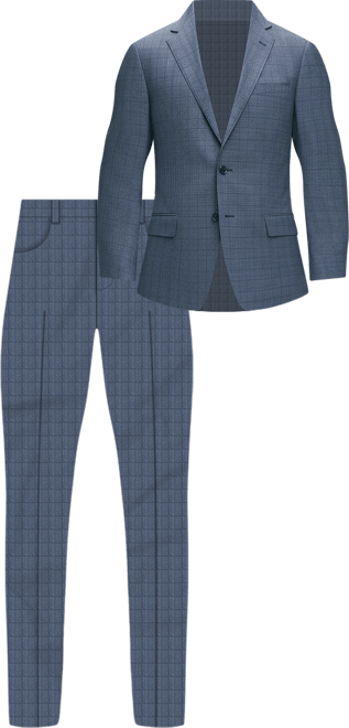 Classic Fit Wool Checked 1818 Suit