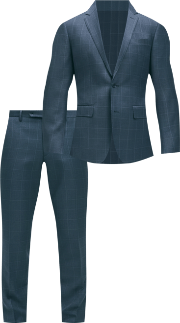 Slim Fit Wool Windowpane 1818 Suit