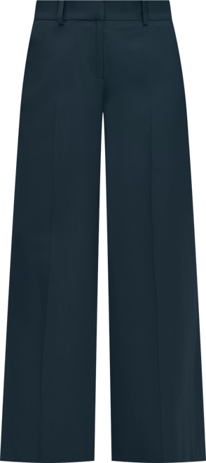 Wool Blend Hopsack Wide-Leg Pants | Brooks Brothers