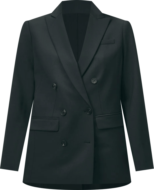 ジャケット・アウター Wool Chambray Peaked Lapel Double Wool Stretch Stripe Double Breasted Peak Lapel Suit Jacket