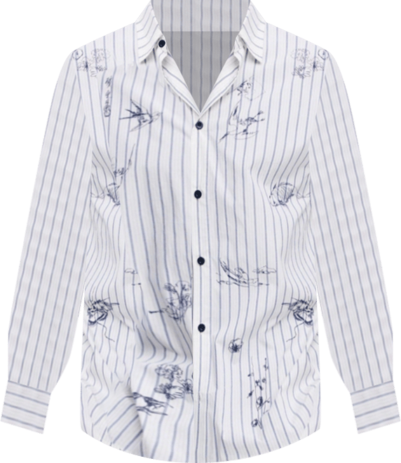 Men's Striped shirt with illustrations