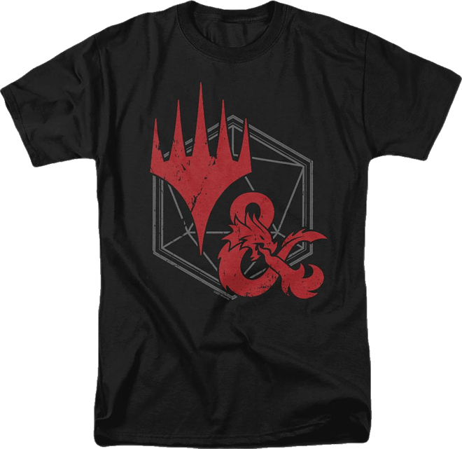 Logovision Men's Magic X D & D Adventures in The Forgotten Realms Afr Crossover Logo T Shirt