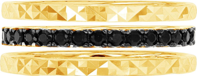 Cubic Zirconia Trio Stack Ring (1.184 ct. t.w.) in 14K Yellow Gold Over Sterling Silver