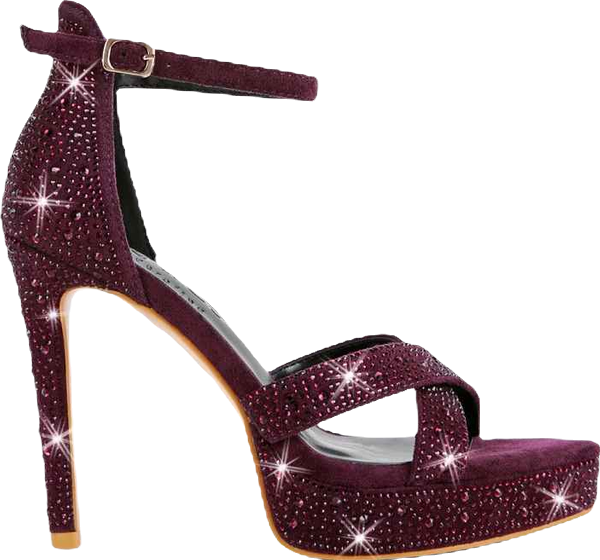 Regalia Womens Rhinestone Embellished Stiletto Sandals