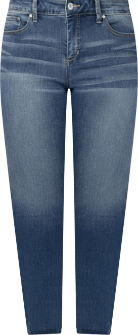 Plus Size Denim Mid Rise Slim Jeans in 30" Inseam