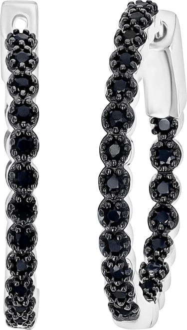Black Spinel Hoop Earrings (0.777 ct.t.w.) in Sterling Silver