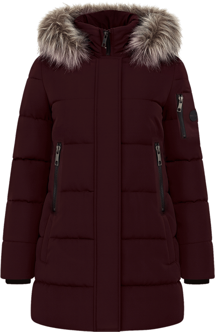 Women's Faux-Fur-Trim Hooded Puffer Coat