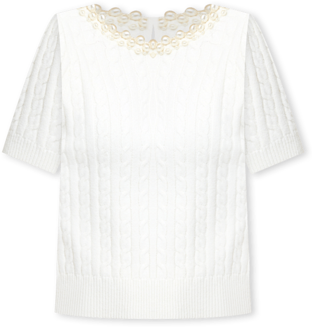 Women's Embellished Short Sleeve Sweater