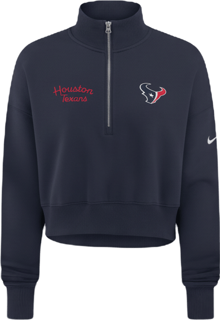 Women's Navy Houston Texans Primetime Phoenix Half-Zip Sweatshirt