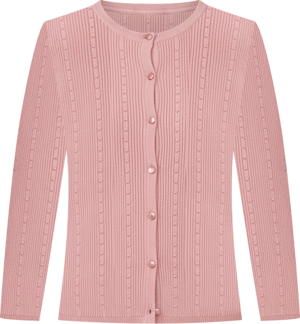 Women's Textured Rib Crewneck Cardigan