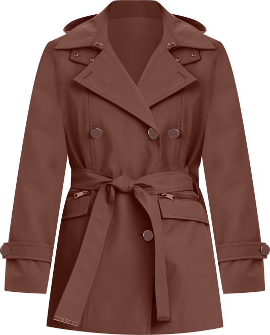 Women's Double-Breasted Belted Trench Coat