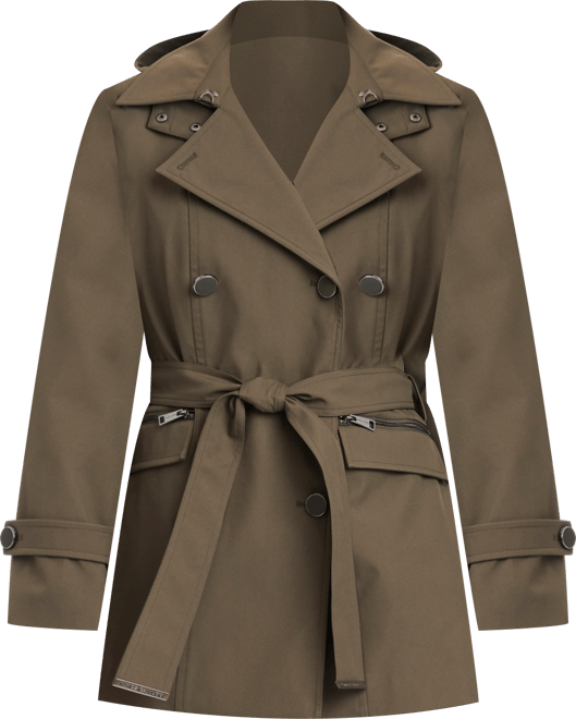 Women's Double-Breasted Belted Trench Coat