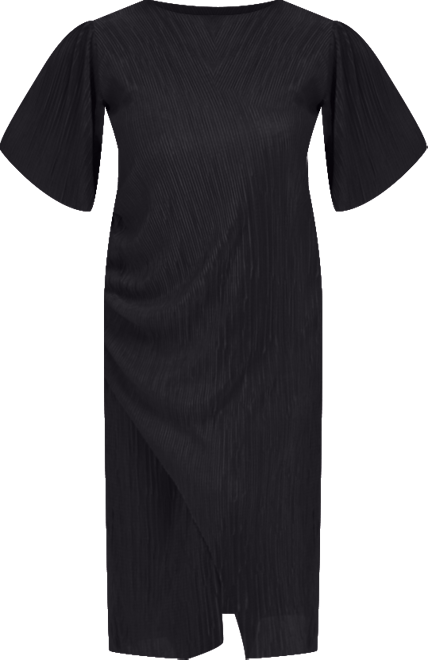 Women's Ruched Side Flutter Sleeve Midi Dress