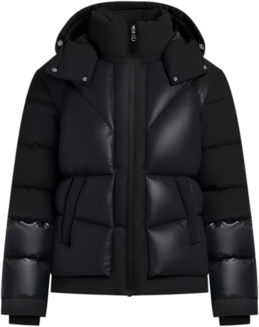 Women's Vega Mixed Media Puffer Jacket with Removable Hood