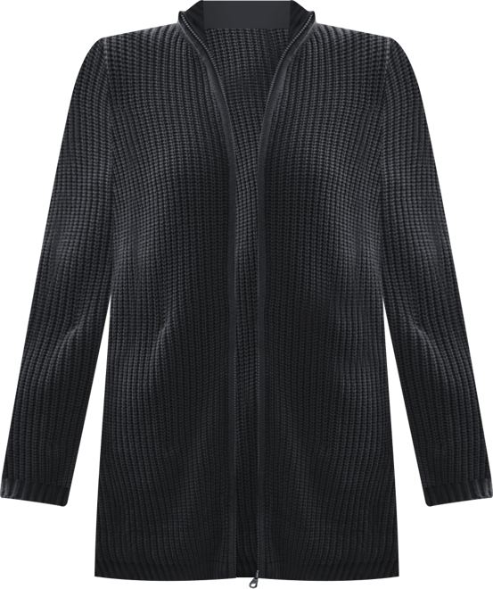 Plus Size Zip Front Shaker Cardigan