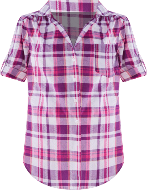 Plus Size Within Short-Sleeve Button Down Seersucker Shirt