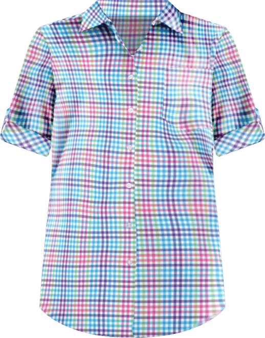 Plus Size Within Short-Sleeve Button Down Seersucker Shirt