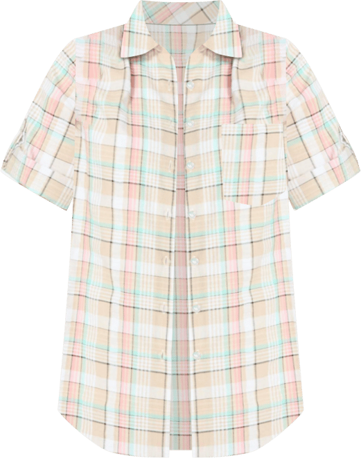 Plus Size Within Short-Sleeve Button Down Seersucker Shirt