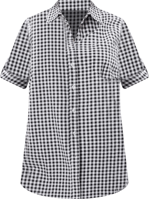Plus Size Within Short-Sleeve Button Down Seersucker Shirt