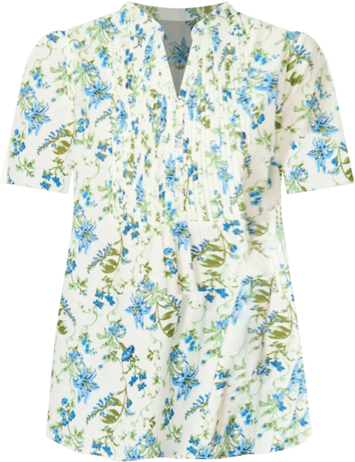 Women's Plus Size Pintucked Half-Button Tunic