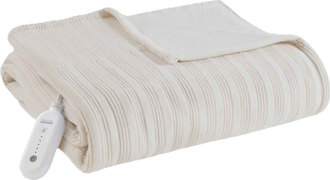 Heated Textured Fleece Blanket, Full