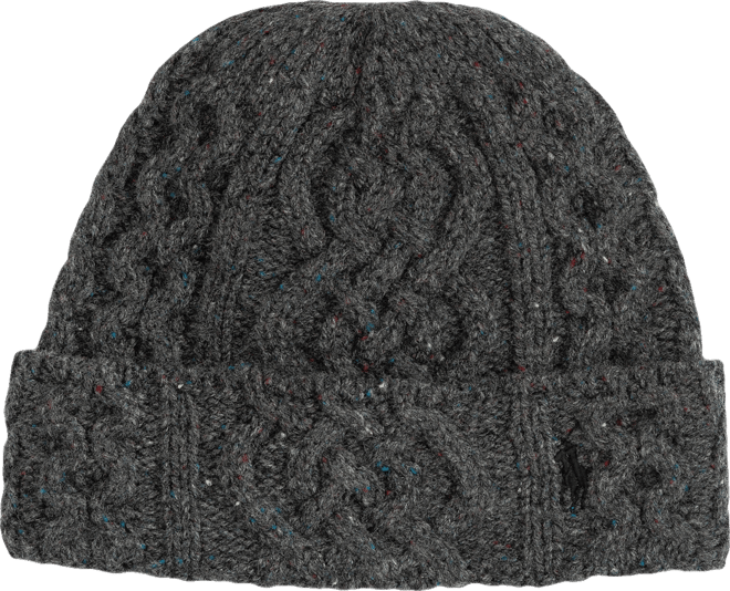 Men's Tweed Cable Cuff Beanie