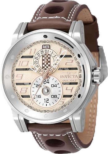 Men's 47538  Racing Quartz Multifunction Silver, Brown, Grey, Rose Gold, Ivory Dial Watch