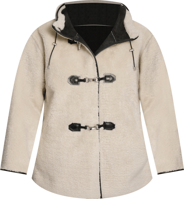 Plus Size Hooded Toggle Coat