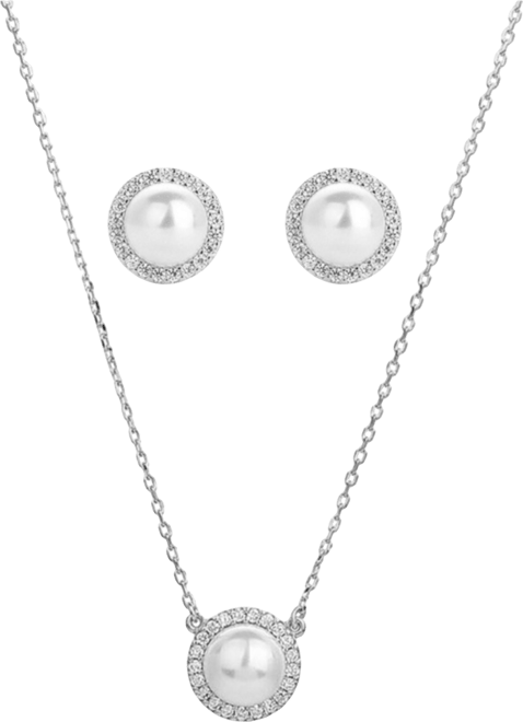 Sterling Silver 18k Gold Plated Eleanor Pearl Necklace