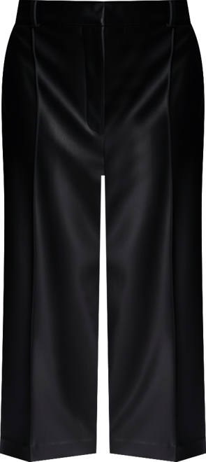 Women's Faux Leather High Rise Pintuck Culotte